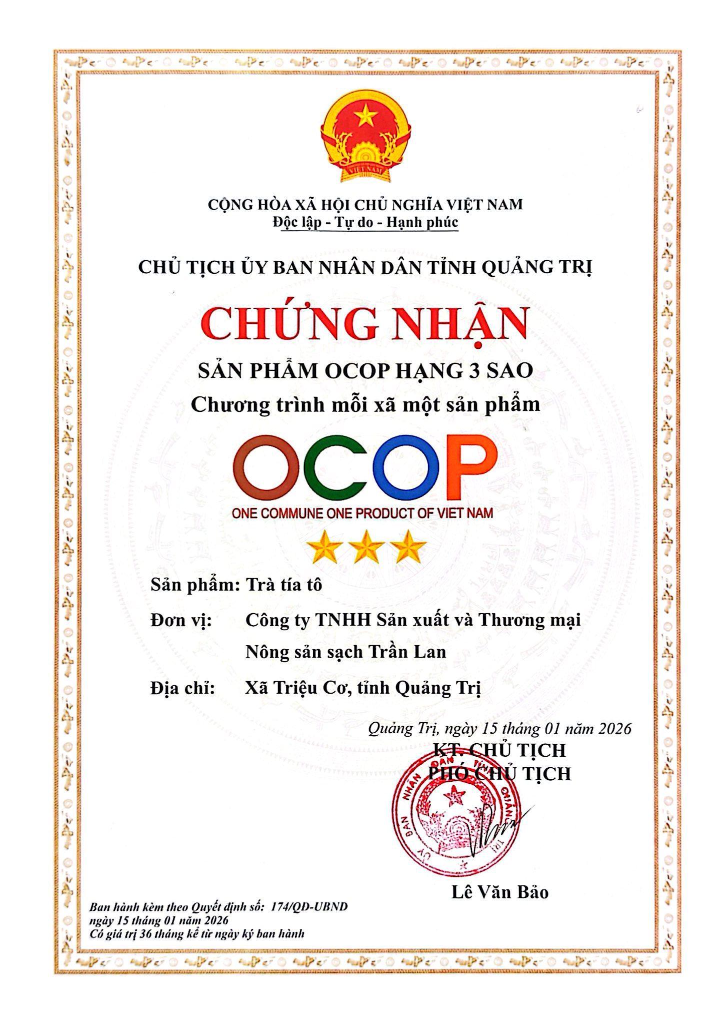 Giải thưởng và chứng nhận Trần Lan